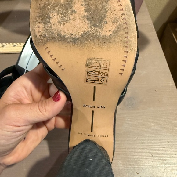 Dolce Vita Pazlee Black Leather Heels size 7.5 - Picture 7 of 7